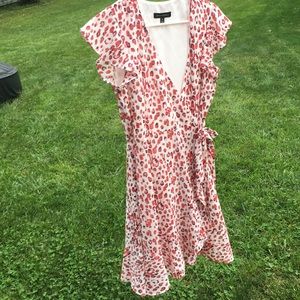 BR Ruffle red cheetah print dress size 4